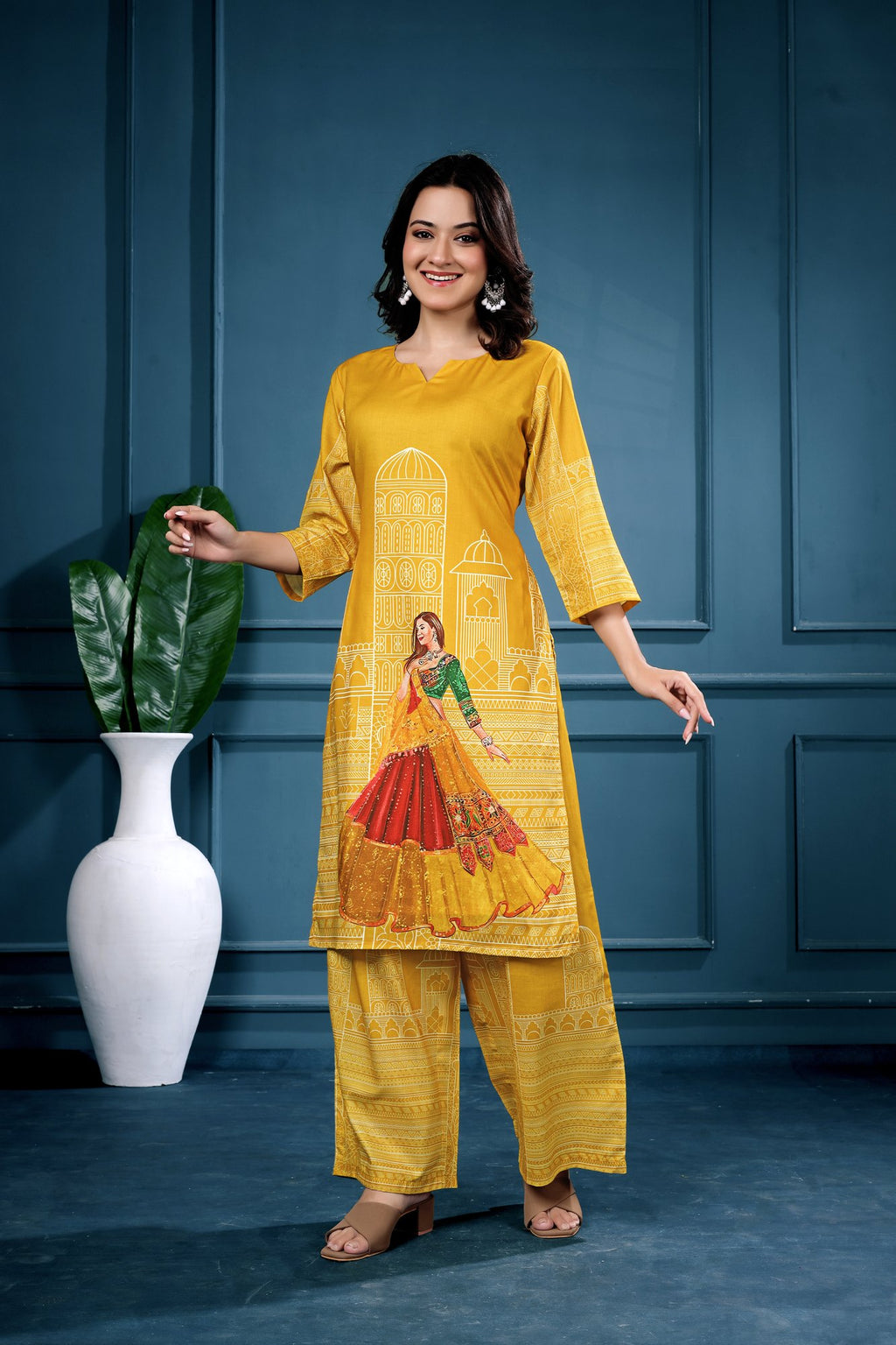 Roohi Haveli Co-ord — styled with sunglasses