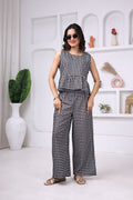 Monochrome Gingham Co-ord — black-and-white gingham co-ord set, front