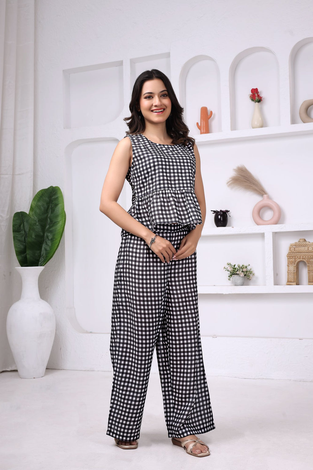 Monochrome Gingham Co-ord — side view
