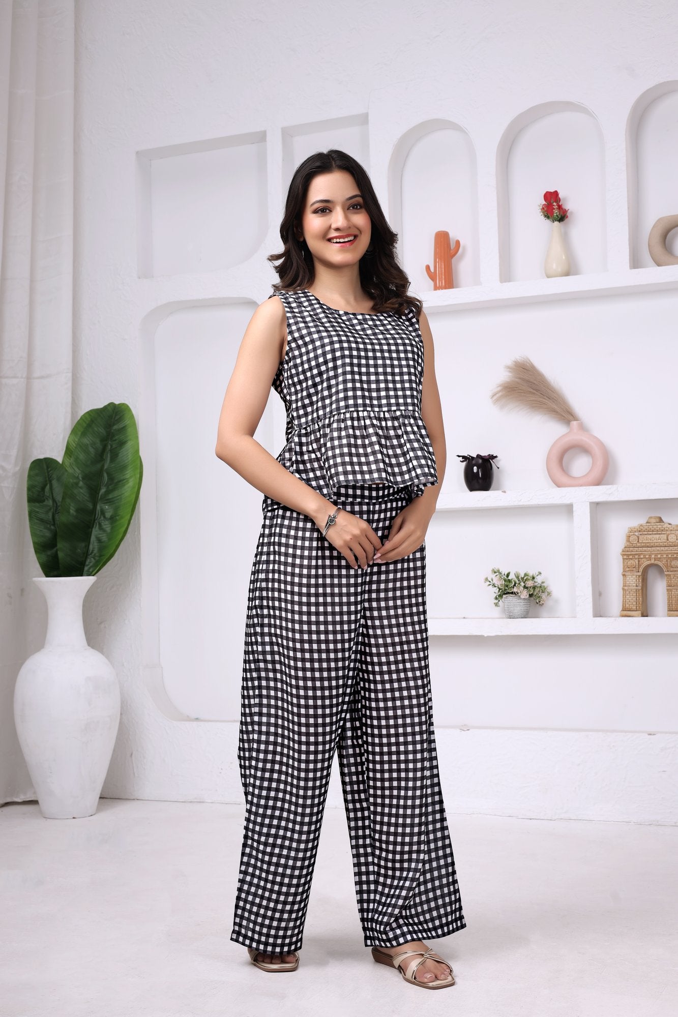 Monochrome Gingham Co-ord — side view