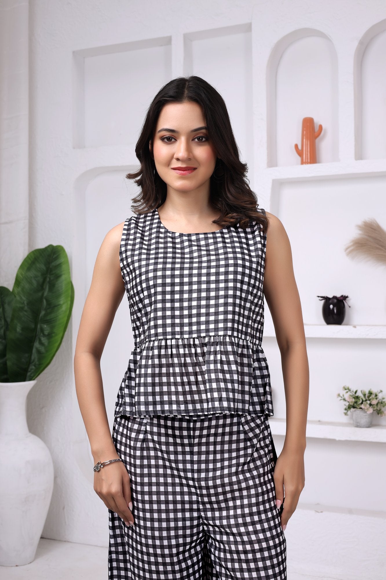 Monochrome Gingham Co-ord — back view