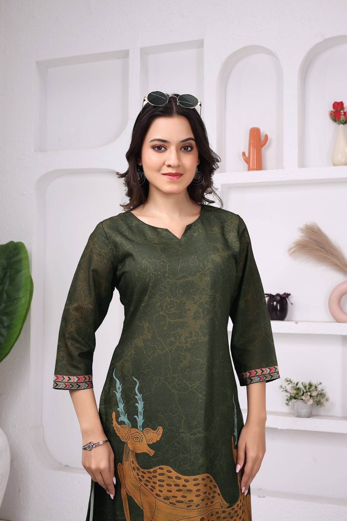 Vana Mrig Kalamkari Co-ord — back view