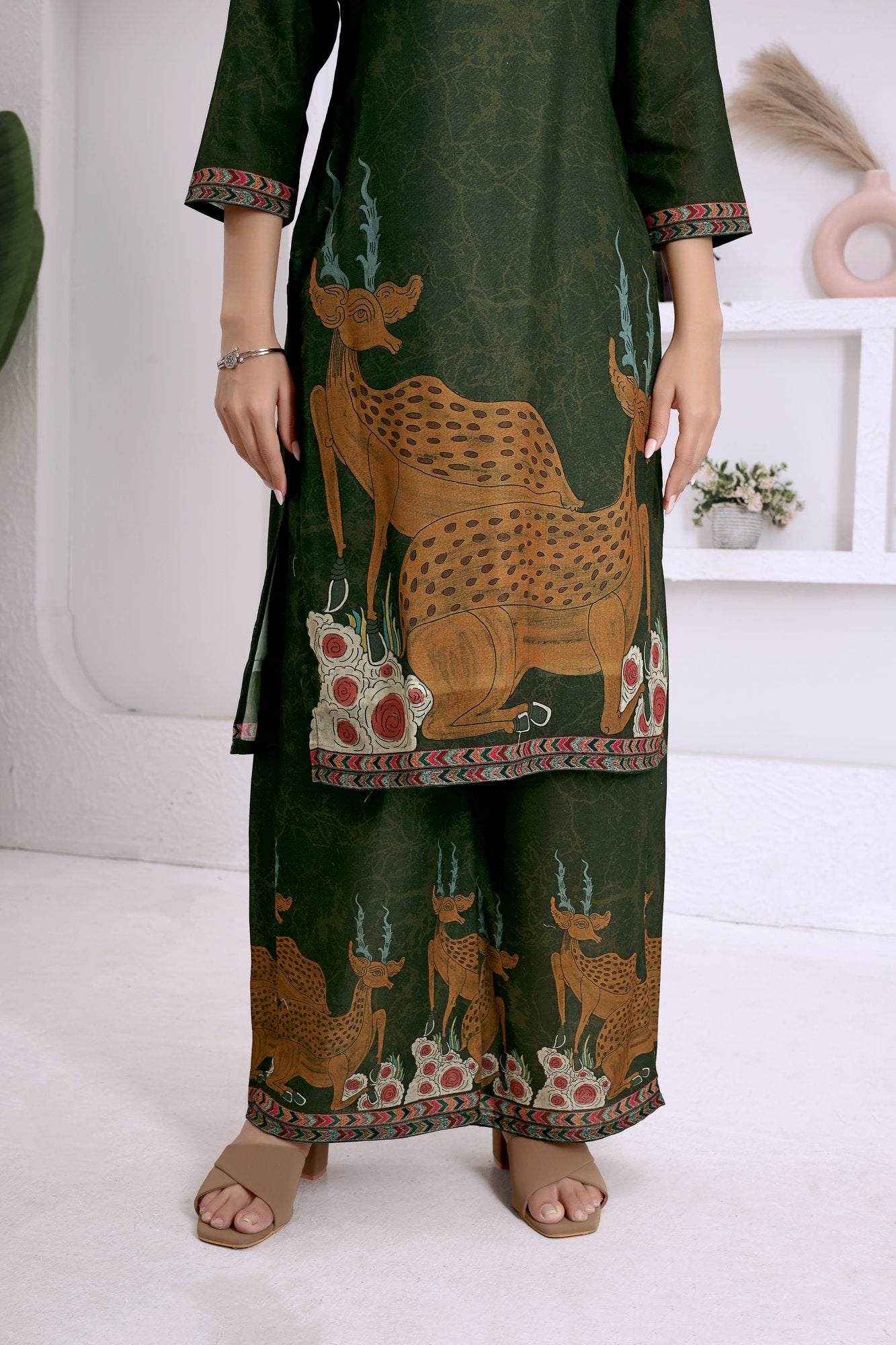 Vana Mrig Kalamkari Co-ord — detail