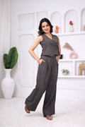 Slate Tailored Co-ord — charcoal tailored co-ord set, front