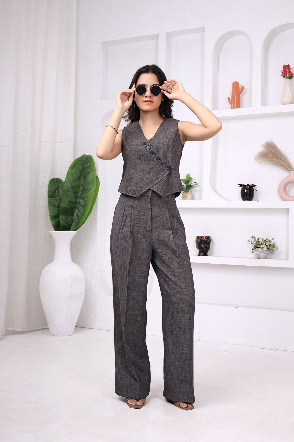 Slate Tailored Co-ord — side view