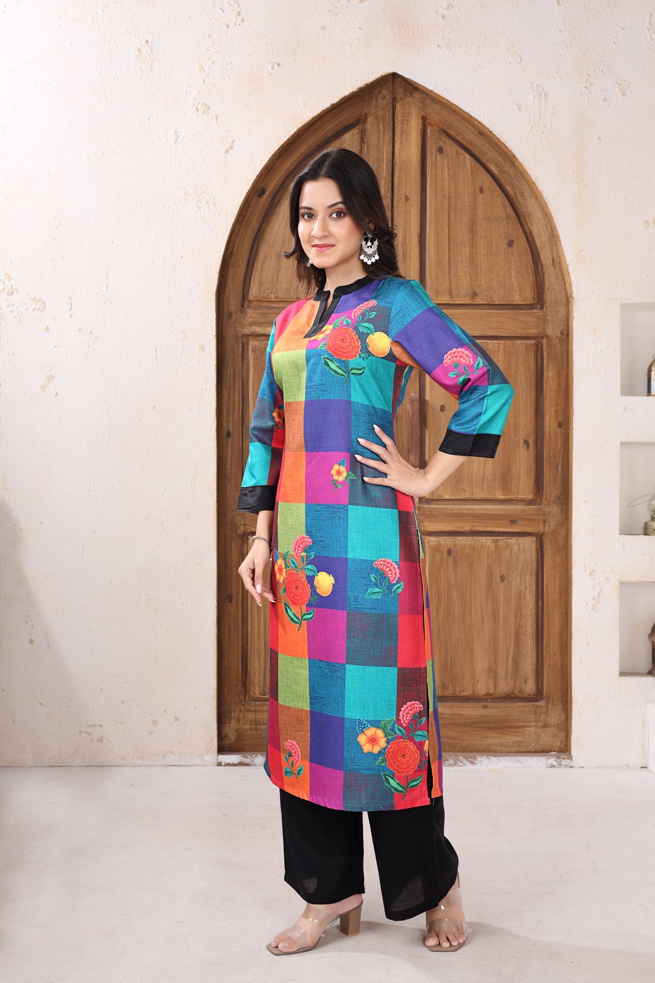 Rangrez Checks Co-ord — side view